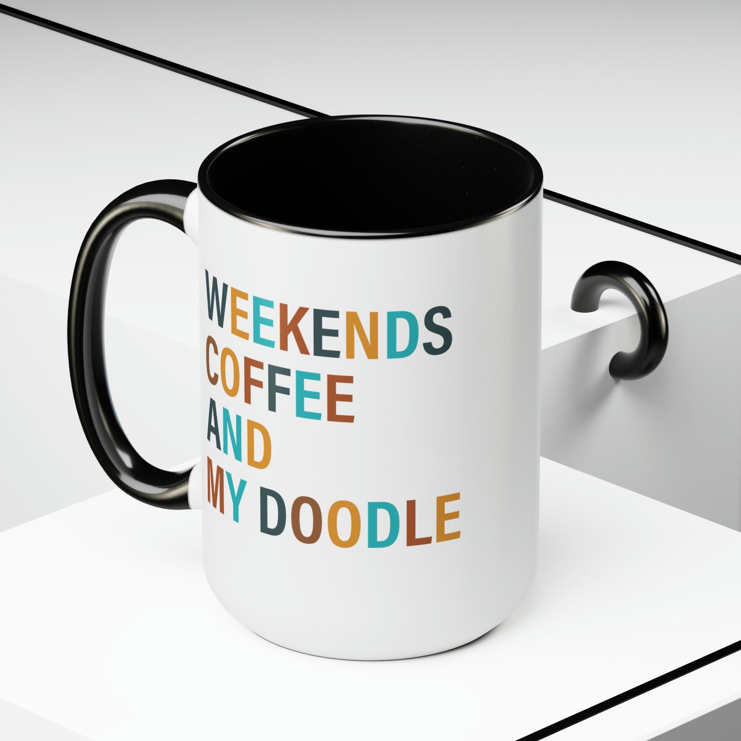 Weekends Coffee and My Doodle Coffee Mug